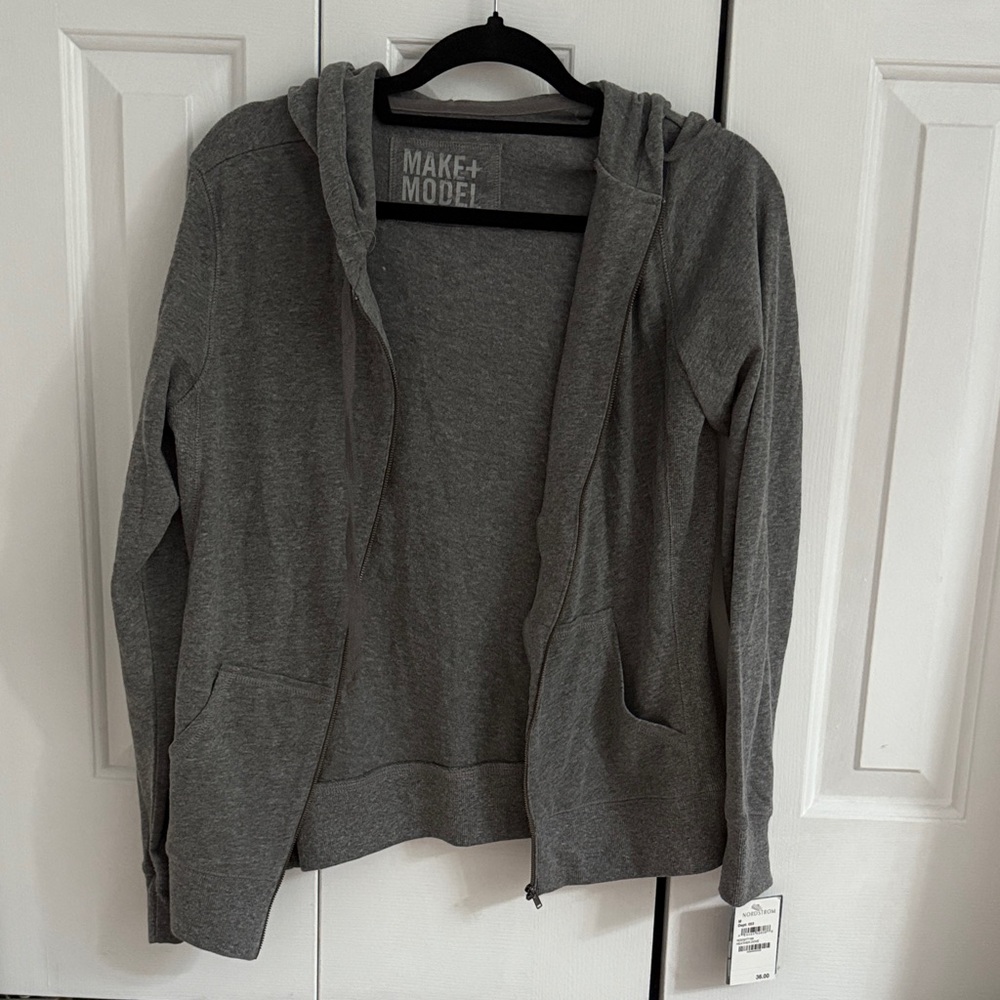 Make + Model Charcoal Zip-Up Jacket